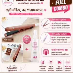 Straightener + Heat Protection Spray (Coffee Color)